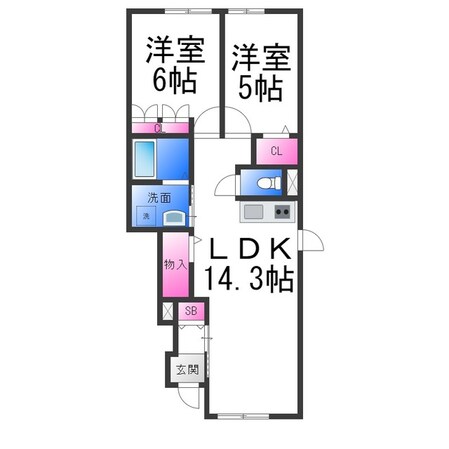 クレスト霞ヶ丘の物件間取画像